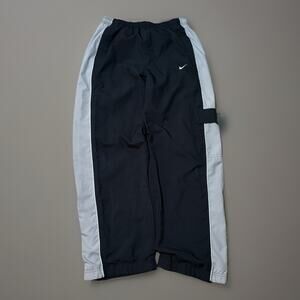 Vintage Nike Track Pants Mens 26x28 Grey Baggy Y2K Windbreaker Cotton Lined